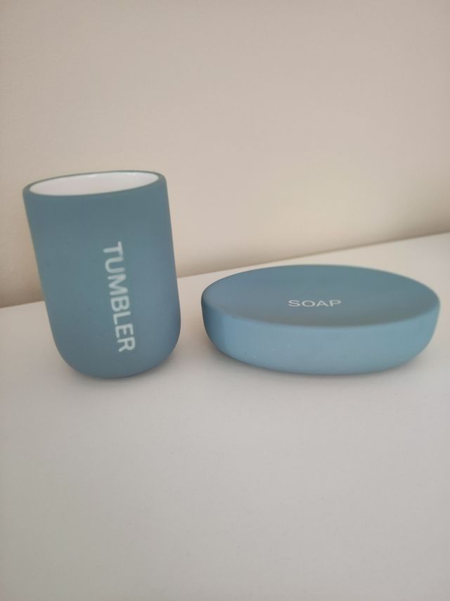 Juego de baño azul NUEVO