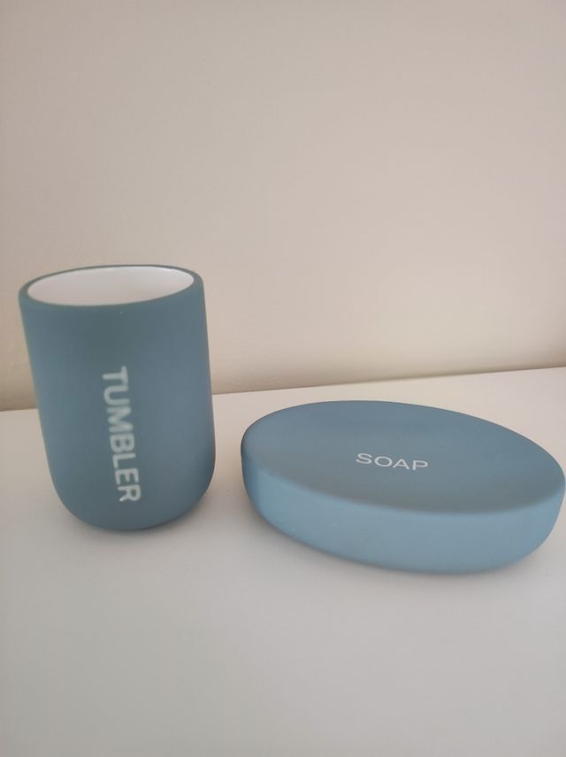 Juego de baño azul NUEVO