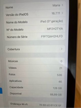 iPad 5ta Generación Plata