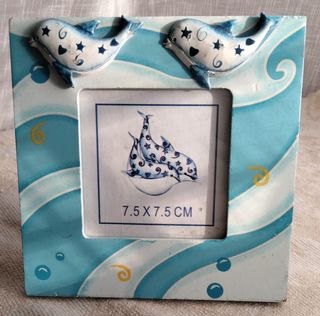 Cornice portafoto delfini 7,5x7,5 cm