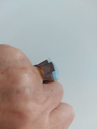 Sortija plata y piedra luna