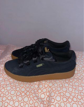 Zapatillas Puma Vikky Platform Ribbon Negras