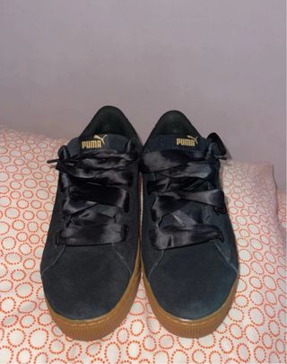 Zapatillas Puma Vikky Platform Ribbon Negras