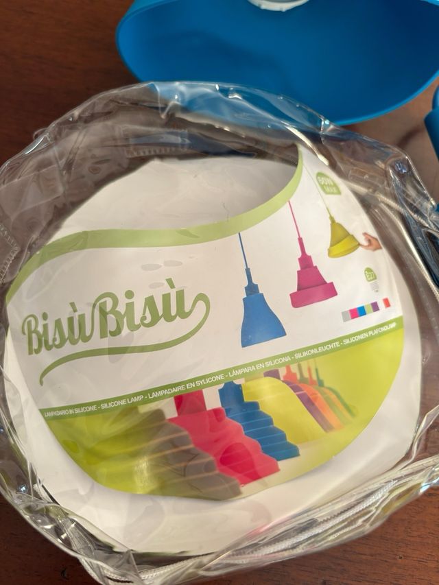 Lampada in silicone blu nuova