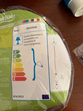 Lampada in silicone blu nuova