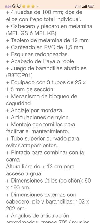 Cama articulada eléctrica Geria 4 planos