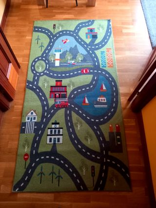 Alfombra infantil de carreteras 100x200