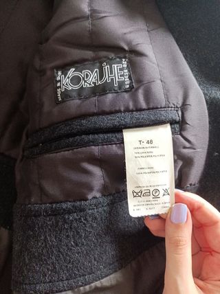 Abrigo lana azul marino