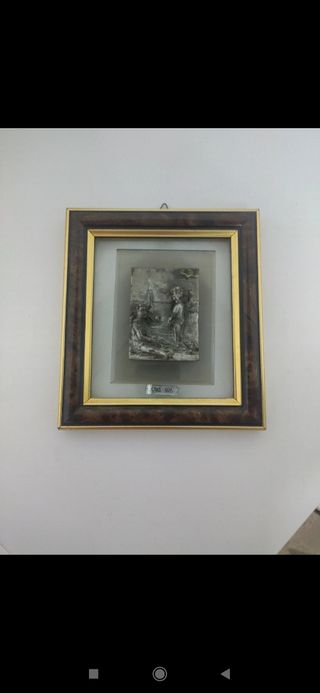 Quadretto in metallo e legno