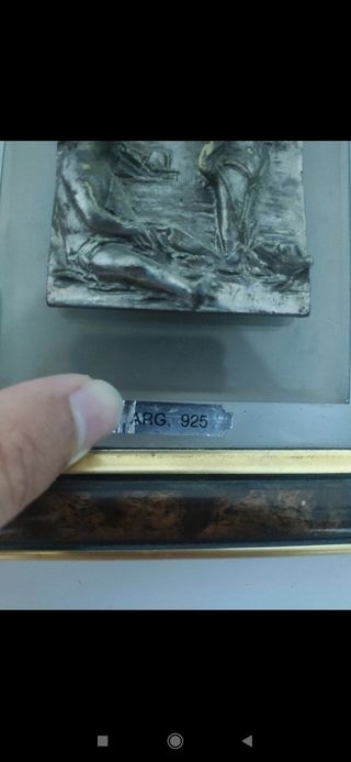 Quadretto in metallo e legno