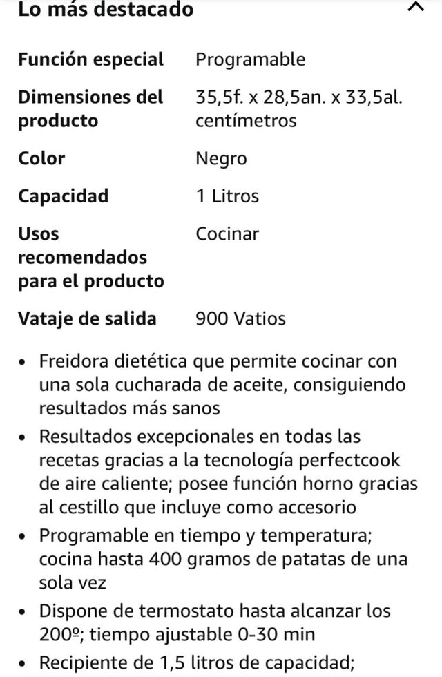 Freidora Cecotec Negra  Regalo 6 Vasos de Cristal