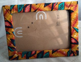 Cornice portafoto etnico stoffa 21x16 cm