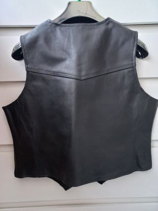 Chaleco Mujer Moto Custom, 100% piel genuina, XL
