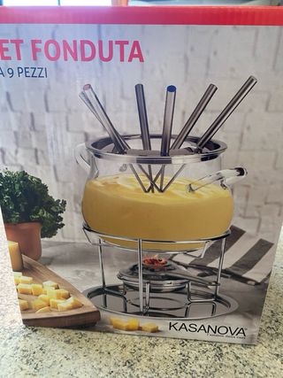 Set Fonduta Kasanova Vetro e Metallo
