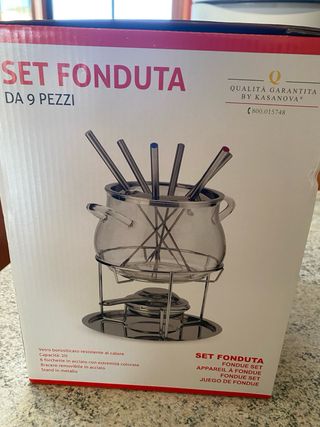 Set Fonduta Kasanova Vetro e Metallo