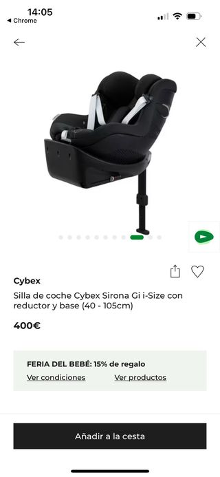 Silla de coche Cybex para bebé