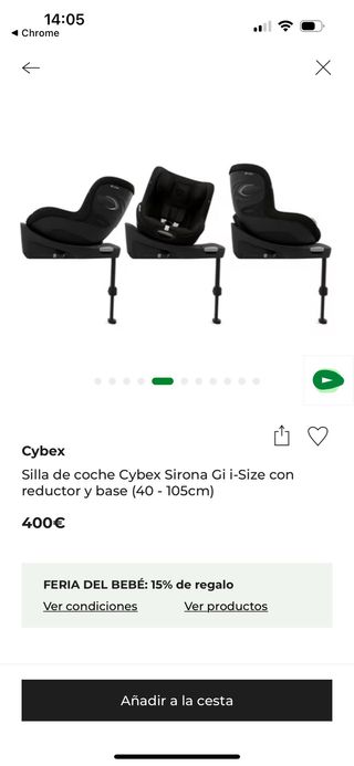 Silla de coche Cybex para bebé