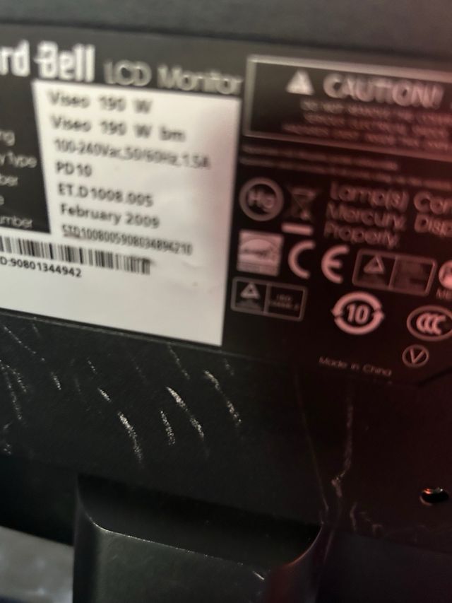 Packard Bell Monitor Negro