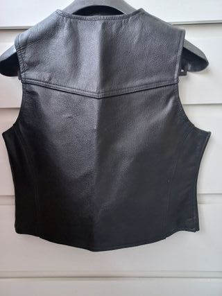 Chaleco Mujer Moto Custom, 100% piel genuina, 2XL