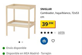 Cambiador de bebé de madera