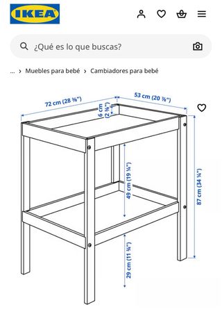 Cambiador de bebé de madera