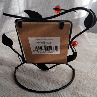 Cornice portafoto foglie ferro battuto