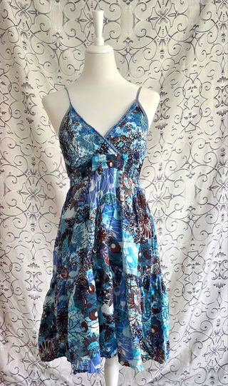 Vestido estampado floral azul Lefties