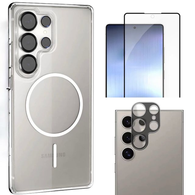 Custodia Samsung Galaxy + protezione per schermo e fotocamera