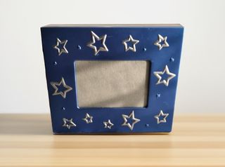 Cornice portafoto blu stelle - Metallo - cm 12x10