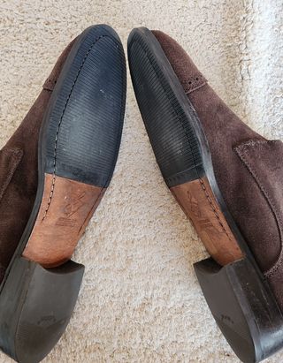 Scarpe scamosciate marroni con fibbia