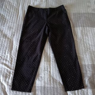 Pantaloni neri con strass