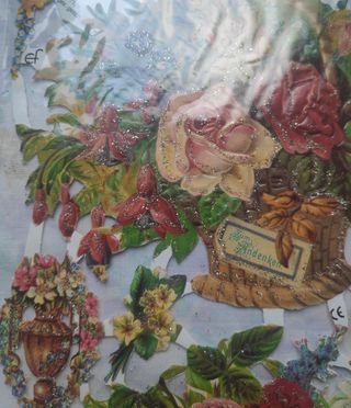 Lámina cromos troquelados flores barco