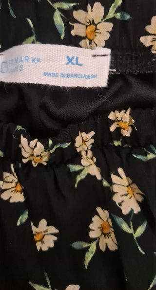 Falda floral negra talla XL