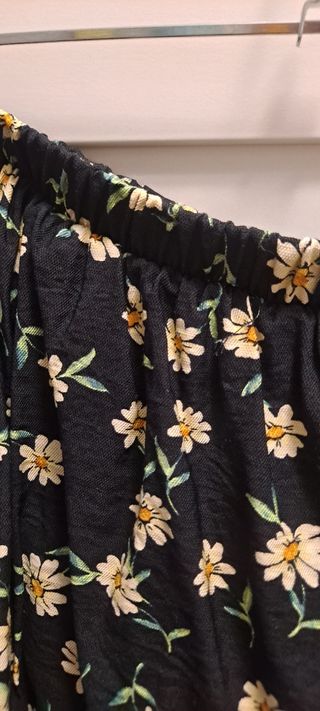 Falda floral negra talla XL