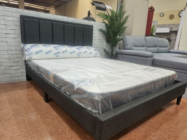 Cama Matrimonio con Cabecero y Colchón