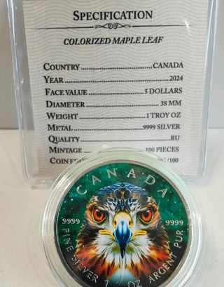 Moneda Plata Pura 1 oz Canadá Águila