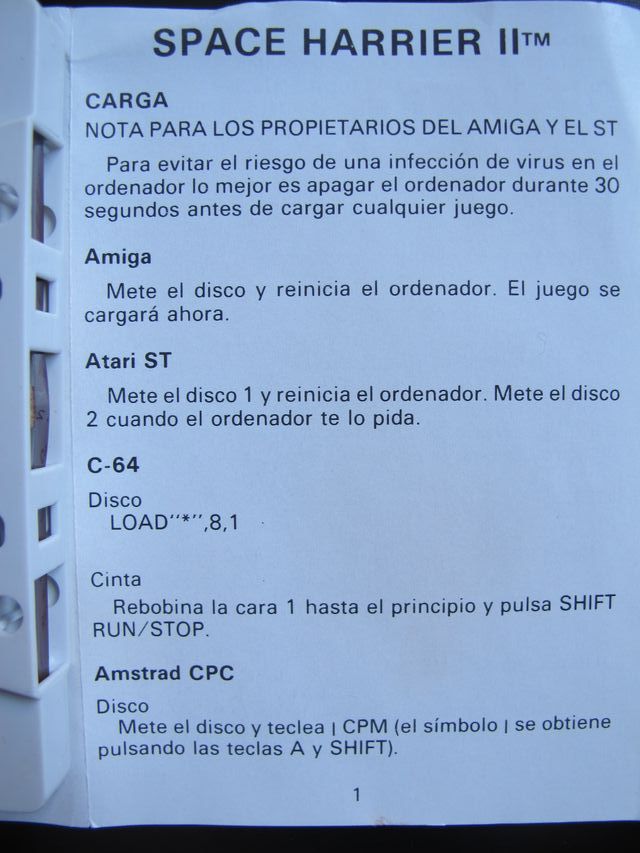 Space Harrier II Amstrad SEGA MCM