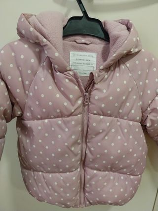 Chaquetón niña Primark rosa lunares 12-18m
