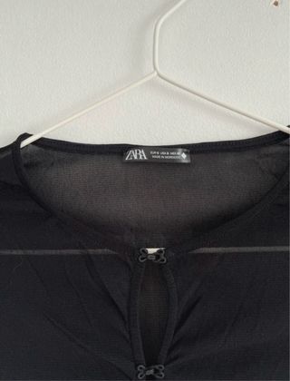 Top Transparente Zara Negro