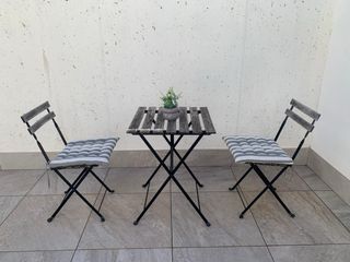 Mesa y 2 Sillas Terraza Plegables