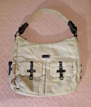 Bolso de hombro beige