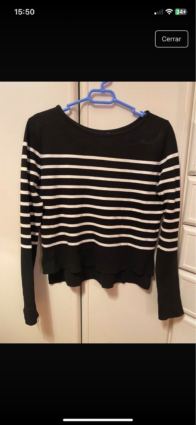 Jersey negro rayas blancas
