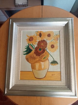 Cuadro de girasoles en jarrón
