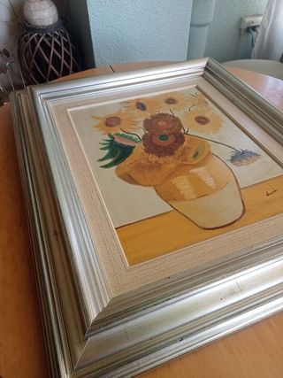 Cuadro de girasoles en jarrón