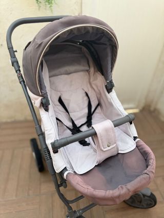 Carro de bebé rosa 3 piezas