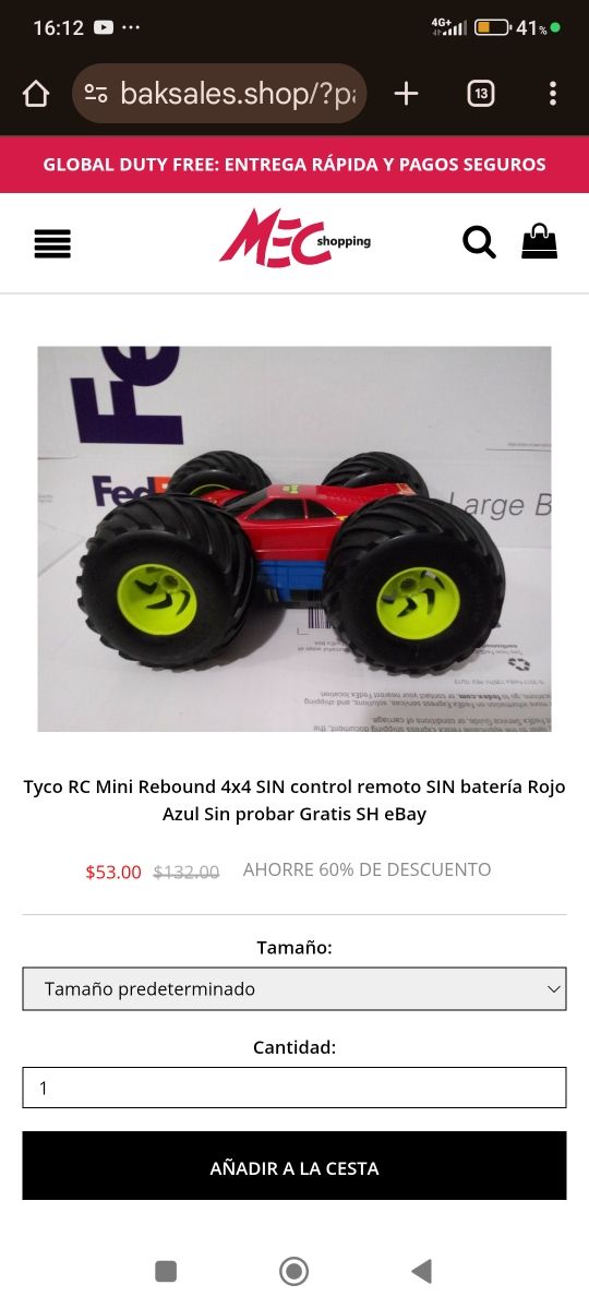 Tyco RC Micro Rebound 4x4 radio control