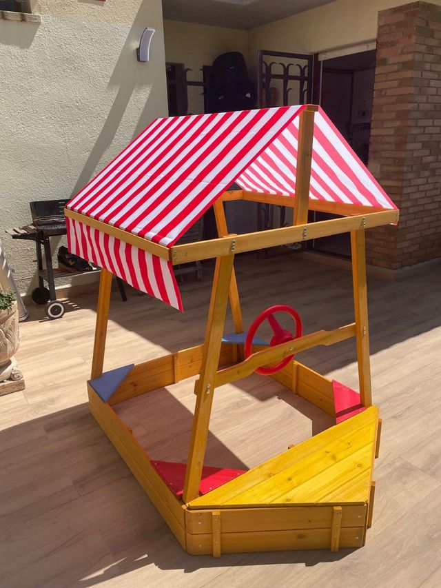 Arenero infantil barco madera