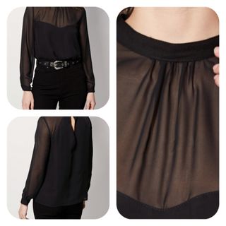 Blusa Colecttion XL Negra Transparente