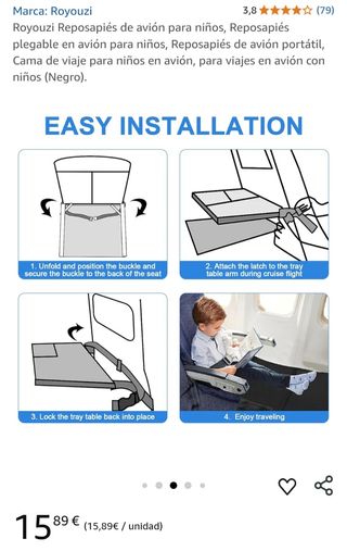 Reposapiés portartil de avión para niños