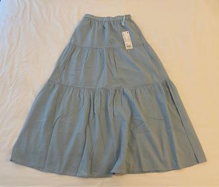 Falda larga Uniqlo azul
